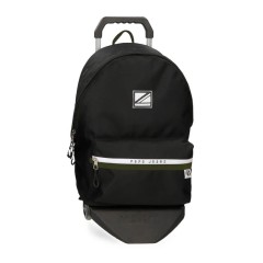 Mochila para Portátil Adap. 44Cm c/ Carro Pepe Jeans LUCA Preta | Ref. 186.65724T1