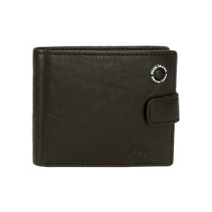 Carteira Horizontal c/ Porta Moedas e Presilha Pepe Jeans Badge Preta | Ref. 186.7373331