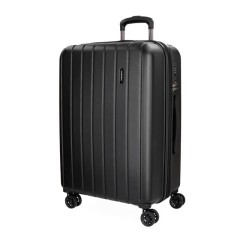Mala/Trolley de Viagem Médio 65cm 4 Rodas Exp. Movom WOOD Preta | Ref. 186.5319461B