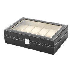 Caixa Protectora para 12 Relógios Retangular Preto/Branco | Ref. 338.12RP