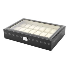 Caixa Protectora para 24 Relógios Retangular Preto/Branco | Ref. 338.24RP