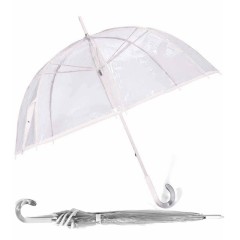 Guarda-Chuva de Senhora Benzi Manual 8V Transparente c/ Branco | Ref. 288.PA60B