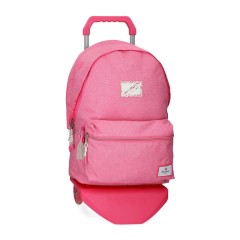 Mochila Adaptável 2C 44Cm c/ Carro Pepe Jeans LUNA Fucsia | Ref. 186.67424T1