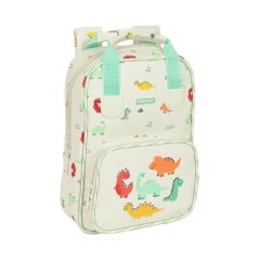 Mochila Pré-Escolar 28cm c/ Pegas Safta DINOSSAUROS Bege | Ref. 248.642392765
