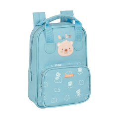 Mochila Pré-Escolar 28cm c/ Pegas Safta URSINHO Azul | Ref. 248.642394765