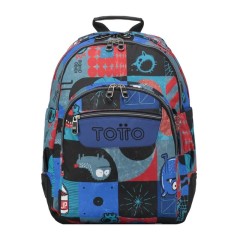 Mochila Escolar 44Cm Crayoles Totto 6JP Azul | Ref. 330.MA04ECO029N6JP