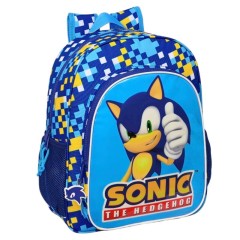 Mochila Escolar Júnior Adap. 38cm Sonic SPEED Azul | Ref. 248.612395640