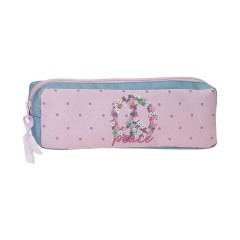 Estojo Escolar Retangular ROLL ROAD Peace Azul | Ref. 186.4864021