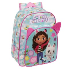 Mochila Escolar Júnior Adap. 38cm Gabby’s Dollhouse Turquesa | Ref. 339.612327640