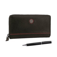 Conjunto Carteira Senhora + Esferográfica BENFICA 1120 Castanho | Ref. 254.SLB1120C