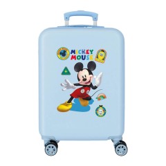 Mala de Cabine / Trolley 55cm 4R MICKEY All Smile Azul Claro | Ref. 186.4021141