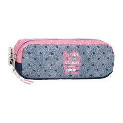 Estojo Escolar Retangular PEPE JEANS Noni Denim Multicolor | Ref. 186.6824021