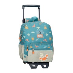 Mochila Pré-Escolar 28Cm c/ Carro ENSO Mr. Crab Azul | Ref. 186.97522T1
