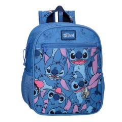 Mochila Pré-Escolar Adap. 28cm STITCH Happy Azul | Ref. 186.43821D2