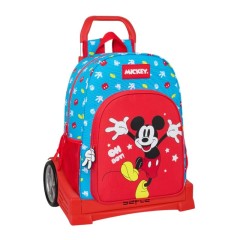 Mochila 42Cm c/ Carro Evolution MICKEY Fantastic Azul/Vermelho | Ref. 248.612333860