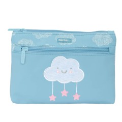 Estojo Grande 2 Zips Fácil Limpeza SAFTA Nuvem Azul | Ref. 248.842459033