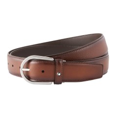 Cinto Clássico em Pele MONTBLANC Fivela Ferradura 35mm Castanho | Ref. 238.118413