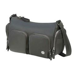 SAMSONITE Bolsa de Ombro c/ 2 Bolsos Frontais Karissa Evo Verde Gunmetal | Ref. 92KP200324