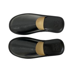 Chinelos de Quarto em Pele N.º 47 JOSEPH LOUIS 9024 Preto | Ref. 324.9024P47