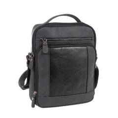 Bolsa de Tiracolo c/ Asa de Mão MATTIES Canvas Preta | Ref. 132.4016420