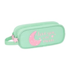 Estojo Escolar Duplo Re0ciclado BLACKFIT8 Moon Verde Menta | Ref. 248.842340513