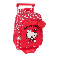 Mochila Infantil Adap. 34Cm c/ Carro HELLO KITTY Iconic Vermelha | Ref. 248.612516020