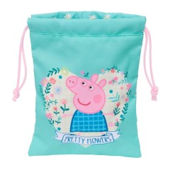 Saco Mochila Pequeno PEPPA PIG Pretty Flowers Turquesa | Ref. 248.812390237