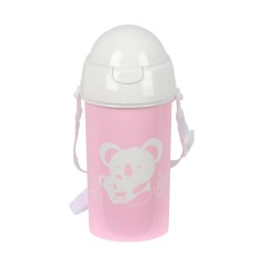 Garrafa 500ml Abertura Aut. c/ Palhinha SAFTA “Koala” Rosa | Ref. 248.342489899