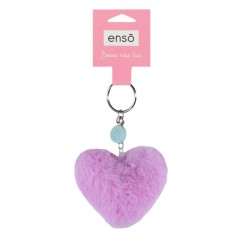Porta-Chaves ENSO Pompóm Coração Lilás/Azul | Ref. 186.9740224