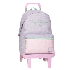 Mochila Escolar Adap. 42cm c/ Carro PEPE JEANS Renata Lilás | Ref. 186.69723T1