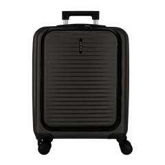 Mala de Cabine c/ Bolso Frontal 55cm 4R MOVOM Dayton Preta | Ref. 186.5351221