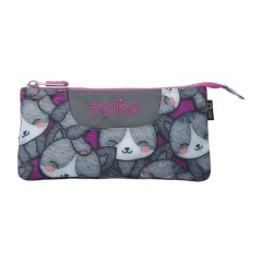 Estojo Escolar Triplo Tablero TOTTO 7YI Cinza | Ref. 330.AC52ECO01216Z7YI