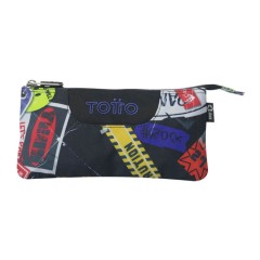 Estojo Escolar Triplo Tablero TOTTO 8C5 Preto | Ref. 330.AC52ECO01216Z8C5