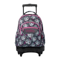 Mochila Escolar Compacta c/ Rodas Renglones TOTTO 7YI Cinza | Ref. 330.MA03ECO00616P7YI