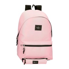 Mochila para Portátil + Estojo PEPE JEANS Aris Colorful Rosa Claro | Ref. 186.63224C5