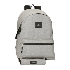 Mochila para Portátil + Estojo PEPE JEANS Aris Evergreen Cinzenta | Ref. 186.63392H1