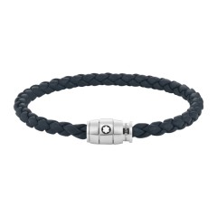 Pulseira de Homem em Pele MONTBLANC 3 Rings 60mm Avio Blue | Ref. 238.136012