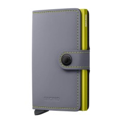 Carteira SECRID Miniwallet Matte Grey & Lime | Ref. 297.MM-GYL