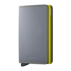 Carteira SECRID Slimwallet Matte Grey & Lime | Ref. 297.SM-GYL
