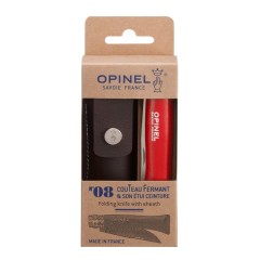 Conjunto Canivete OPINEL N.º 08 Trekking Vermelho c/ cordão + Bolsa | Ref. 314.OP001890