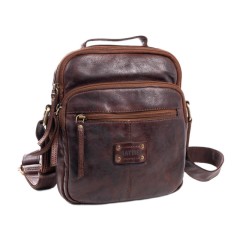 Bolsa de Tiracolo c/ Asa de Mão MATTIES Antic Leather Castanha | Ref. 132.4014480