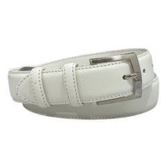 Cinto Clássico de Pele Genuína JOSEPH LOUIS 105cm Branco | Ref. 12.380BR105