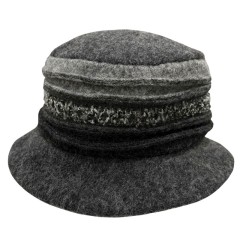 Chapéu de Senhora Panamá em Lã SOLID 42-129 Cinza | Ref. 298.42129CI