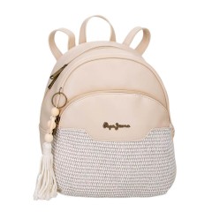 Mochila de Senhora Casual 27cm PEPE JEANS Clara Bege | Ref. 186.7392041