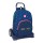 Mochila Escolar 46Cm c/ Carro Evolution BENETTON Damero Azul Marinho | Ref. 248.612550860