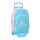 Mochila Escolar c/ Carro 46cm BENETTON Unique Azul/Rosa | Ref. 248.612552160