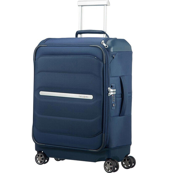 Samsonite Mala/Trolley de Cabine 4 Rodas 56cm FLUX SOFT Azul Escuro - Ref. CC300341