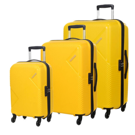 American Tourister Conjunto 3 Trolleys de Viagem Spinner S+M+L AT ZAKK Amarelo | Ref. 9269G90806