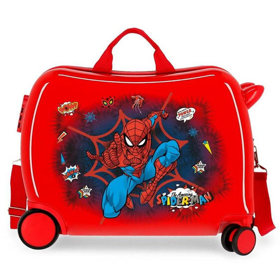 Mala de Viagem Infantil ABS 4 Rodas Spiderman POP Vermelho | Ref. 186.2079821