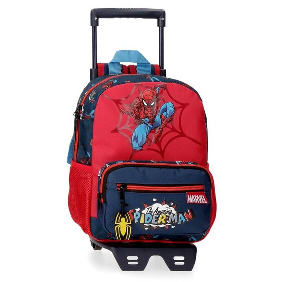 Mochila Pré-Escolar Adaptável 28cm c/ Carro Spiderman POP Multicolor | Ref. 186.20721T1